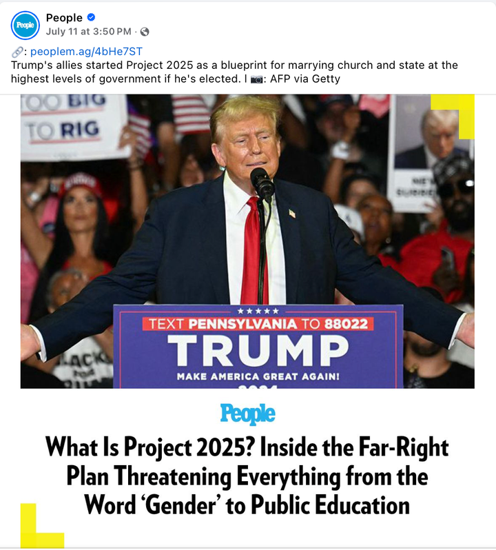 Project 2025 Exposed . . . in People Magazine